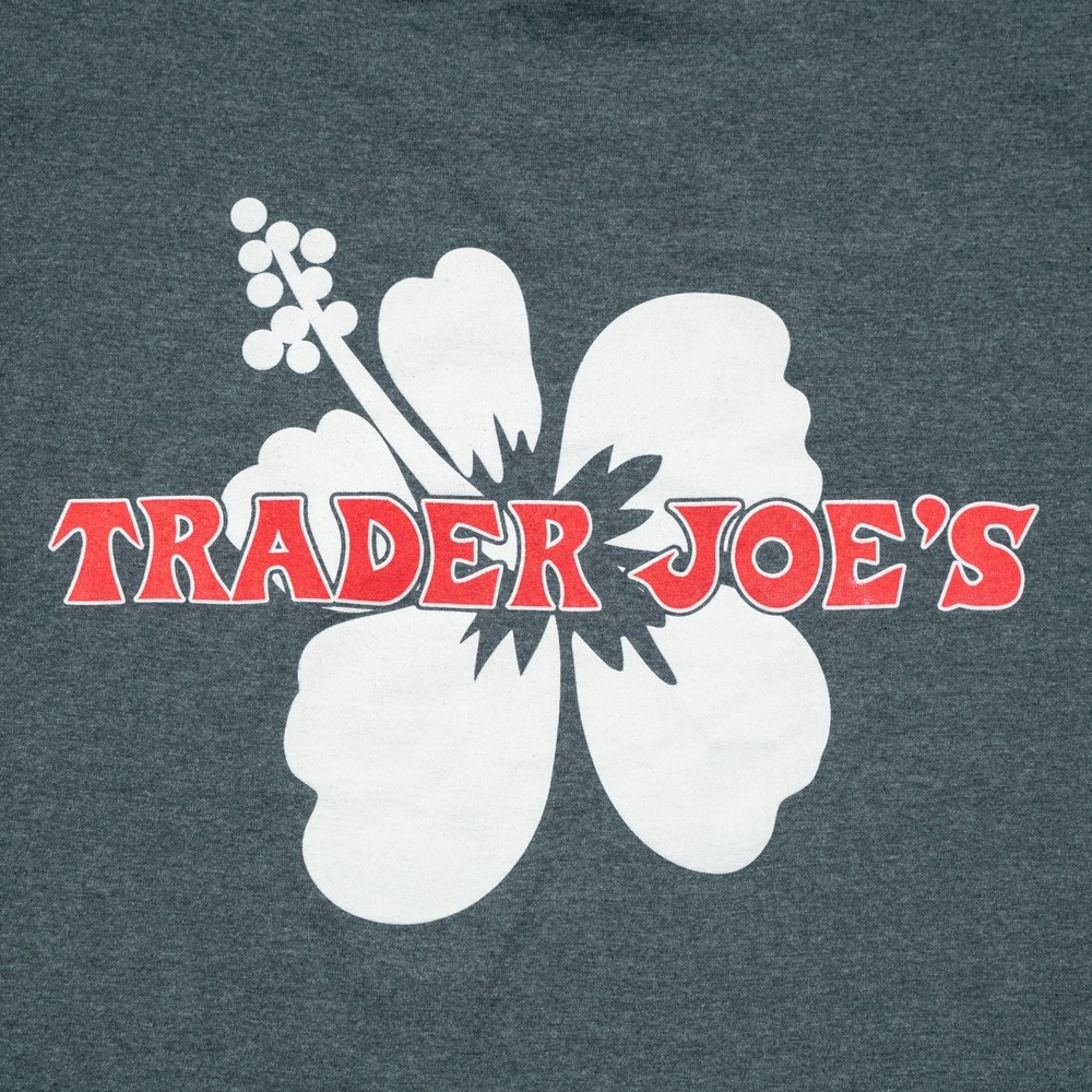 Trader Joes Logo Employee T Shirt Adult Womens Hibiscus Front & Back Print - Picture 3 of 7